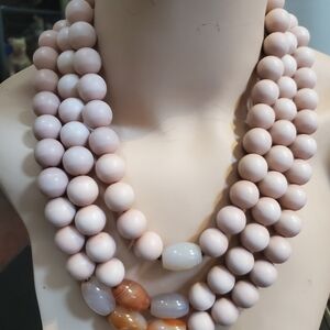 Anthropologie Three Strand Beaded Necklace